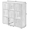 Basicwise 9 Cube Wooden Organizer With 5 Enclosed Doors and 4 Shelves, Oak QI003677O